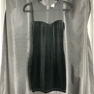 Black mesh/velvet dress